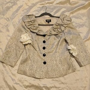 Gold Ruffle Top Blazer